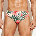 Exotic Tropical Hibiscus Pattern Print Men's Swim Briefs