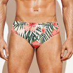 Exotic Tropical Hibiscus Pattern Print Men's Swim Briefs
