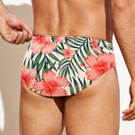 Exotic Tropical Hibiscus Pattern Print Men's Swim Briefs