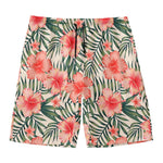Exotic Tropical Hibiscus Pattern Print Men's Swim Trunks