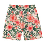 Exotic Tropical Hibiscus Pattern Print Men's Swim Trunks