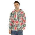 Exotic Tropical Hibiscus Pattern Print Men's Velvet Pullover Hoodie