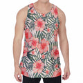 Exotic Tropical Hibiscus Pattern Print Men's Velvet Tank Top