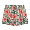Exotic Tropical Hibiscus Pattern Print Mesh Shorts