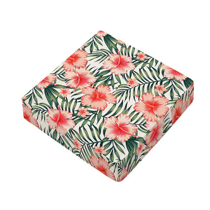Exotic Tropical Hibiscus Pattern Print Outdoor Seat Cushion Cover