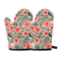 Exotic Tropical Hibiscus Pattern Print Oven Mitts
