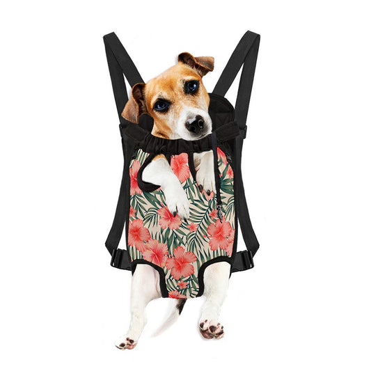 Exotic Tropical Hibiscus Pattern Print Pet Carrier Backpack