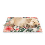 Exotic Tropical Hibiscus Pattern Print Pet Cooling Mat Cover