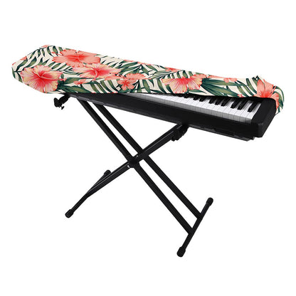 Exotic Tropical Hibiscus Pattern Print Piano Keyboard Cover