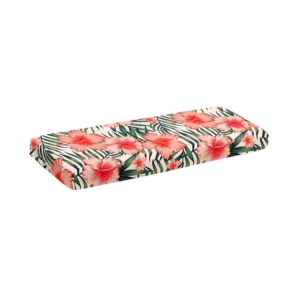 Exotic Tropical Hibiscus Pattern Print Piano Keyboard Cover