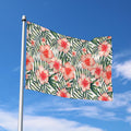 Exotic Tropical Hibiscus Pattern Print Polyester Flag