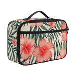 Exotic Tropical Hibiscus Pattern Print Portable Lunch Bag