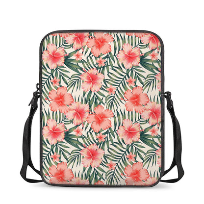 Exotic Tropical Hibiscus Pattern Print Rectangular Crossbody Bag