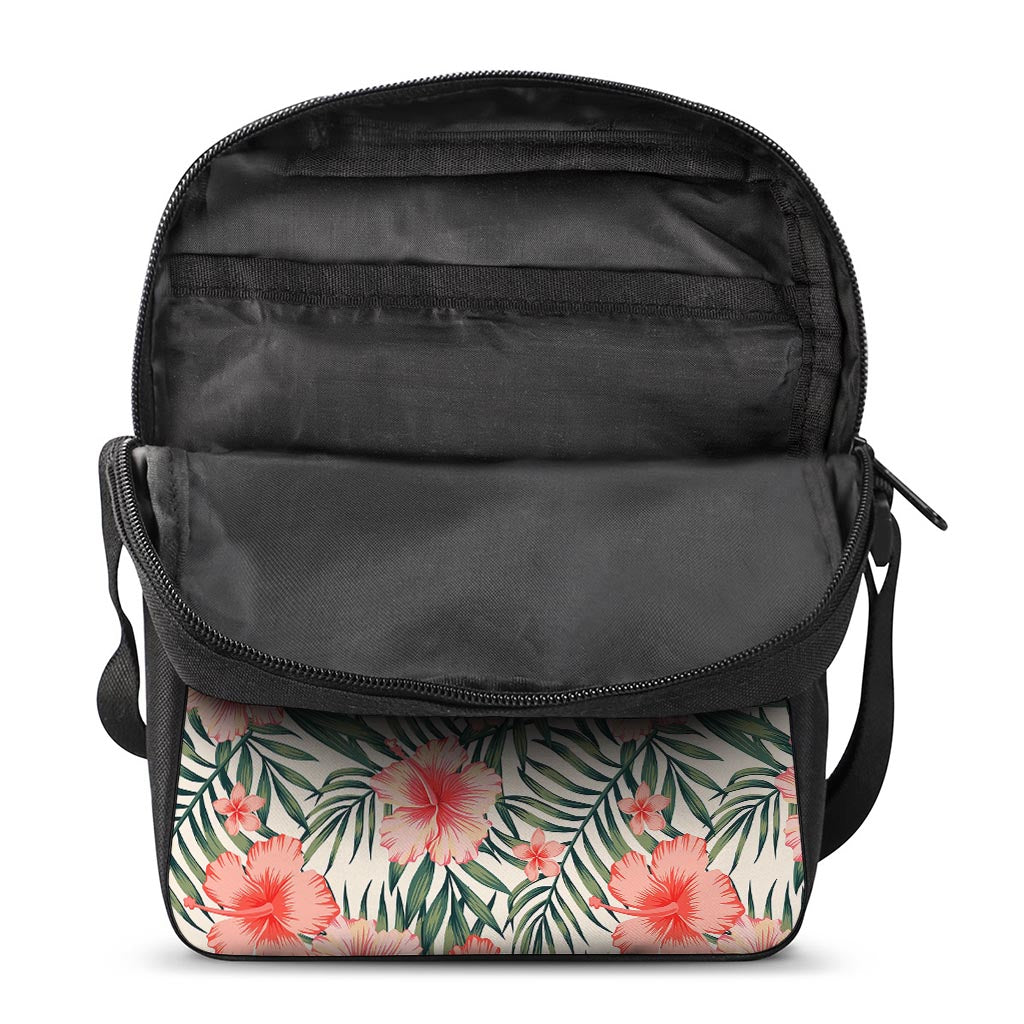 Exotic Tropical Hibiscus Pattern Print Rectangular Crossbody Bag