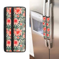 Exotic Tropical Hibiscus Pattern Print Refrigerator Handle Covers