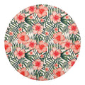 Exotic Tropical Hibiscus Pattern Print Round Blanket