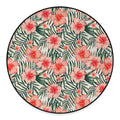 Exotic Tropical Hibiscus Pattern Print Round Floor Mat