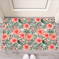 Exotic Tropical Hibiscus Pattern Print Rubber Doormat