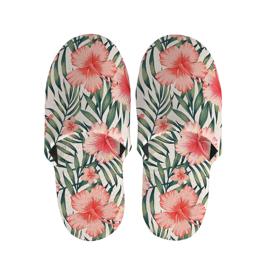 Exotic Tropical Hibiscus Pattern Print Slippers