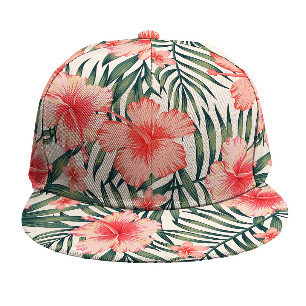 Exotic Tropical Hibiscus Pattern Print Snapback Cap