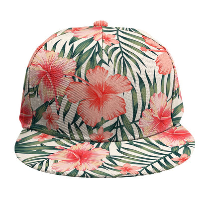 Exotic Tropical Hibiscus Pattern Print Snapback Cap