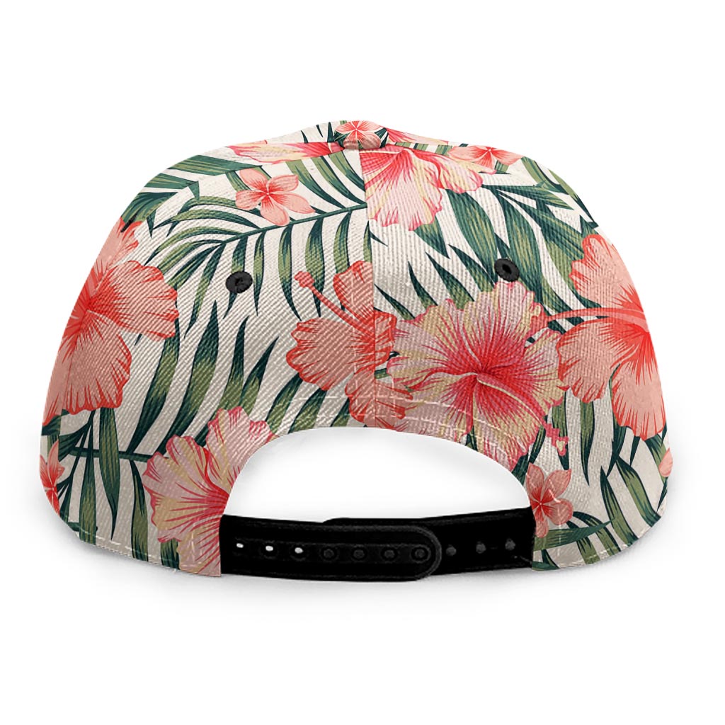Exotic Tropical Hibiscus Pattern Print Snapback Cap