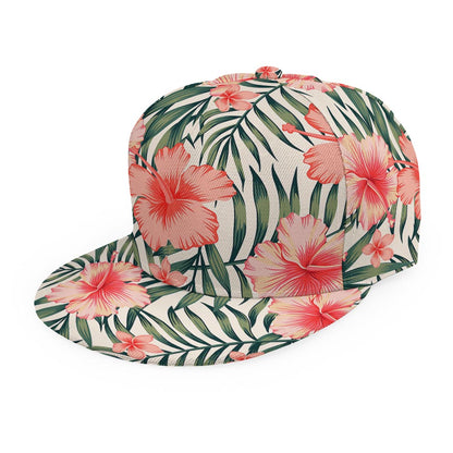 Exotic Tropical Hibiscus Pattern Print Snapback Cap