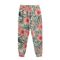 Exotic Tropical Hibiscus Pattern Print Sweatpants
