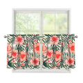 Exotic Tropical Hibiscus Pattern Print Tier Curtains