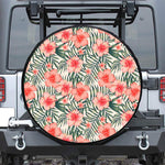 Exotic Tropical Hibiscus Pattern Print Tire Cover