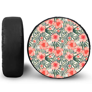 Exotic Tropical Hibiscus Pattern Print Tire Cover