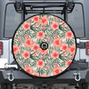 Exotic Tropical Hibiscus Pattern Print Tire Cover With Camera Hole