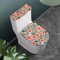 Exotic Tropical Hibiscus Pattern Print Toilet Lid And Tank Cover Set