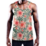 Exotic Tropical Hibiscus Pattern Print Training Tank Top
