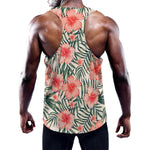Exotic Tropical Hibiscus Pattern Print Training Tank Top