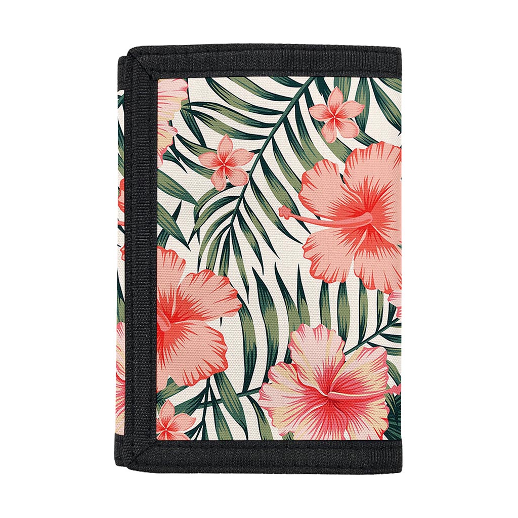Exotic Tropical Hibiscus Pattern Print Trifold Wallet