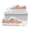 Exotic Tropical Hibiscus Pattern Print White Low Top Sneakers