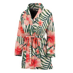 Exotic Tropical Hibiscus Pattern Print Women's Bathrobe