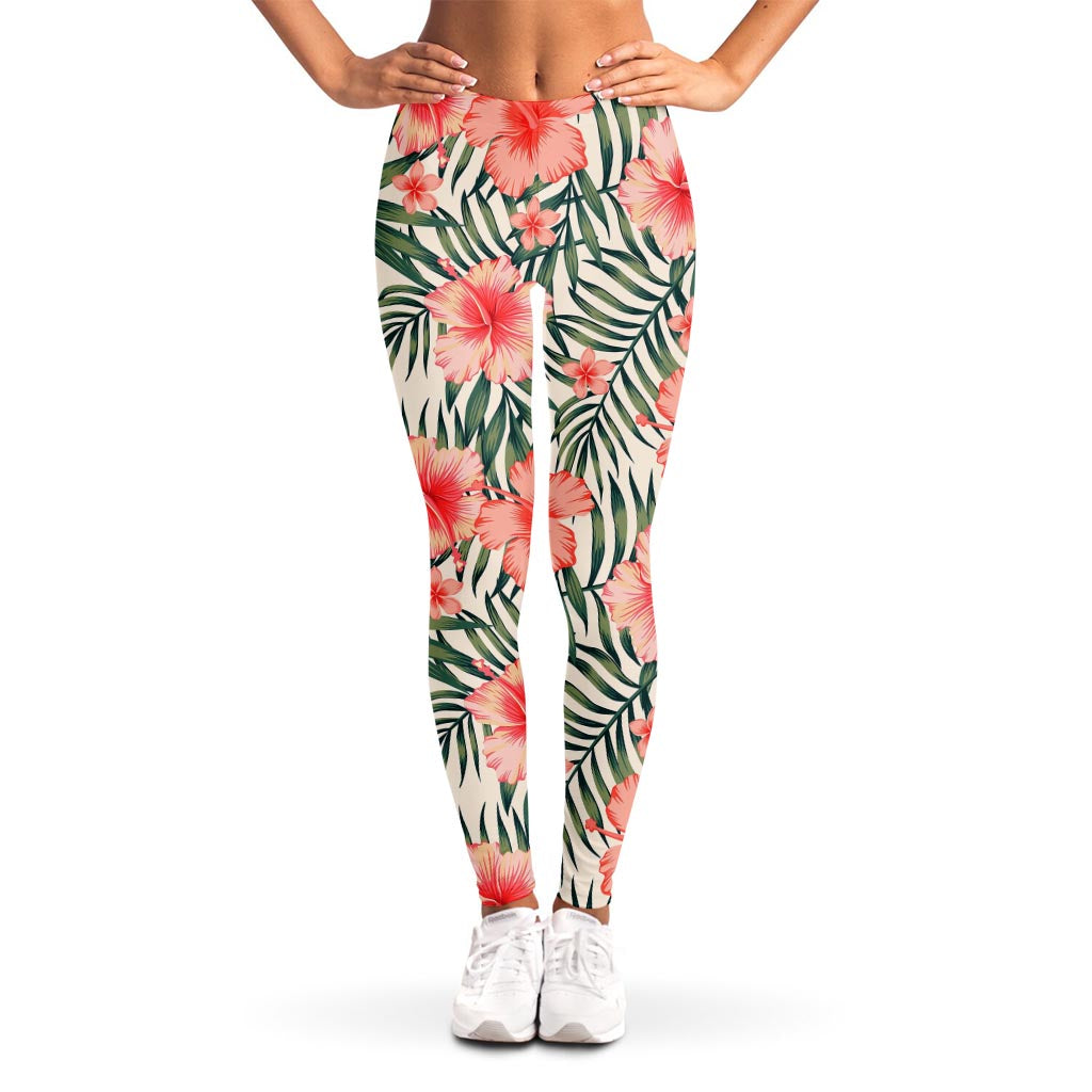 Exotic Tropical Hibiscus Pattern Print Women's Leggings