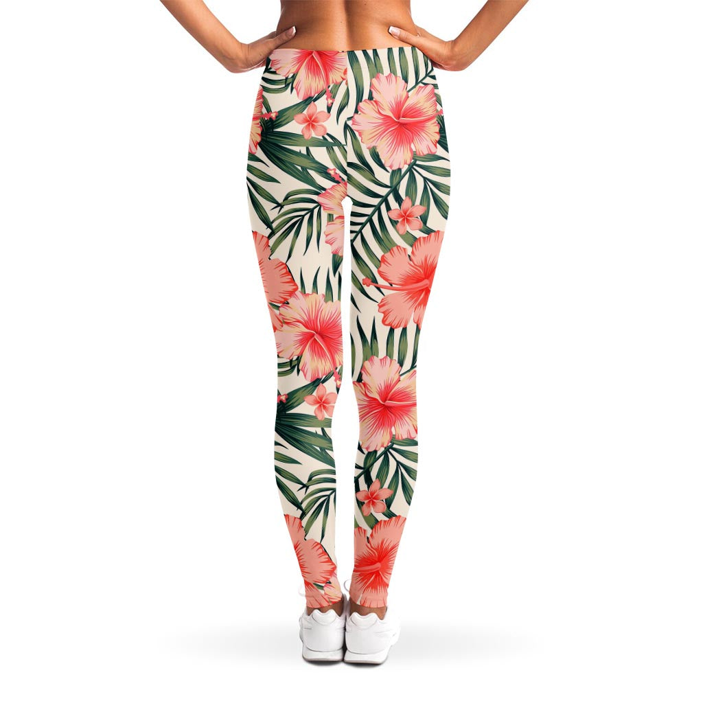 Exotic Tropical Hibiscus Pattern Print Women's Leggings