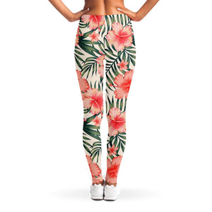 Exotic Tropical Hibiscus Pattern Print Women's Leggings