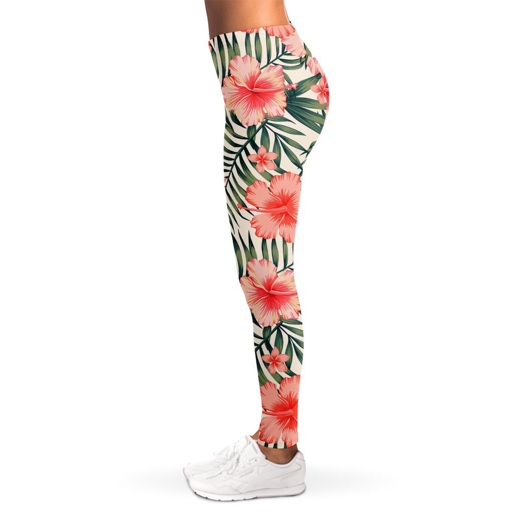 Exotic Tropical Hibiscus Pattern Print Women's Leggings