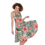 Exotic Tropical Hibiscus Pattern Print Women's Sleeveless Dress