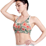 Exotic Tropical Hibiscus Pattern Print Women's Sports Bra
