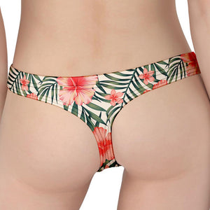 Exotic Tropical Hibiscus Pattern Print Women's Thong