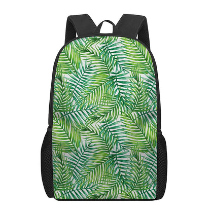 Exotic Tropical Leaf Pattern Print 17 Inch Backpack
