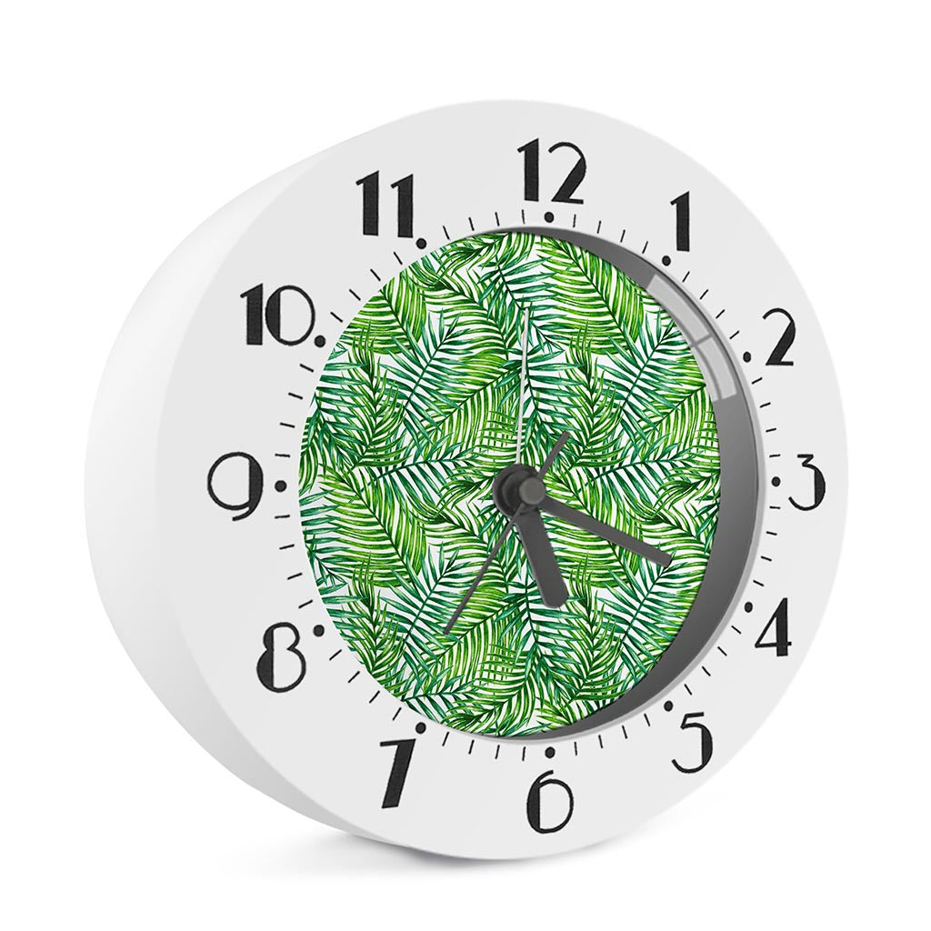Exotic Tropical Leaf Pattern Print Alarm Clock