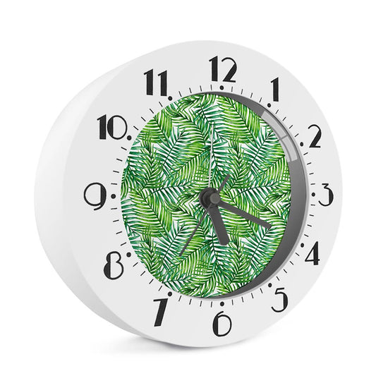 Exotic Tropical Leaf Pattern Print Alarm Clock