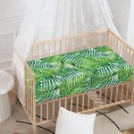 Exotic Tropical Leaf Pattern Print Baby Crib Sheet