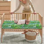 Exotic Tropical Leaf Pattern Print Baby Crib Sheet